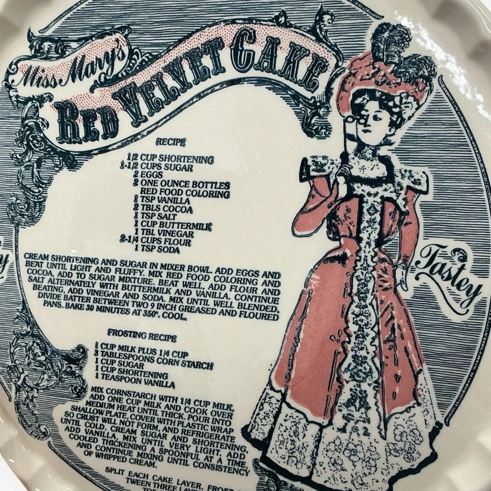 Miss Marys Red Velvet Cake Plate 1983 Royal China 11.5